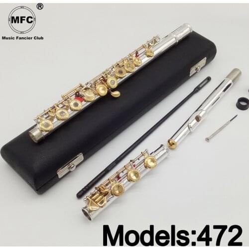 Music Fancier Club Flute 472 Engraving Hand Carved Keys Gold Plating Flutes B Leg Open Holes 17 Gold Keys