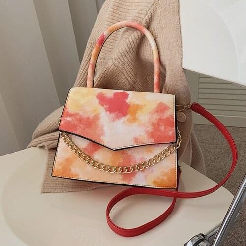 2021 Summer New Bag Square Gradient Color Rainbow Bag Fashion Chain Single Shoulder Diagonal Cross Universal