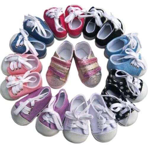 7cm Doll Shoes Fits 43cm new born baby Dolls Reborn Baby Doll shoes sneacker 18 inch doll sports shoes