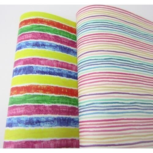 Printed strip Crayon Lines Faux Leather Fabric For make hair bows materials craft earring shoes Sheets 8"X11" PR110