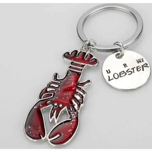 Tv Show Friends Red Lobster Keychain U-R-My-Lobster Letter Logo Key Chain Pendant For Best Friend Gift Dropshipping Jewelry