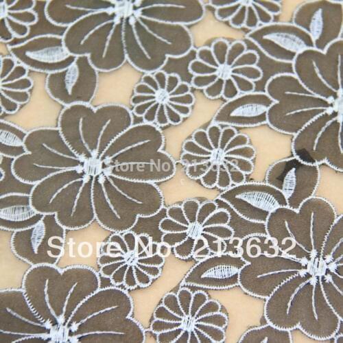 POs20 luxury textile professional computer embroidery fabrics Exquisite manual flipping hole cloth embroidered cloth clothing