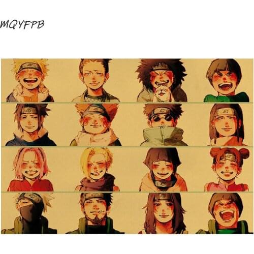 Japanese Anime Portrait Collection Kraft Paper Poster Home Room Decoration Bedroom wall art Painting Core 50.5x35cm