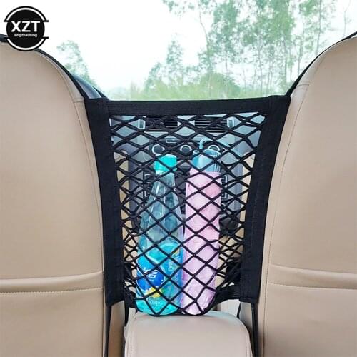 Car Stowing Tidying Strong Elastic Car Mesh Net Bag Between Car Organizer Seat Front Storage Bag Luggage Holder Pocket