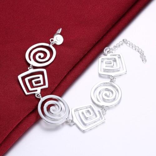 Factory direct fashion 925 sterling silver Bracelet for woman Retro round pattern chain trend jewelry Wedding party lady gifts