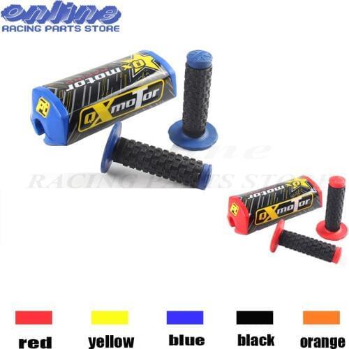 QXmotor With Grip Taper Handlebar Bar Pad Fat Chest Protector Cross Bar Fit 1-1/8 Handle Bar Motorcycle Dirt Bike Pit Bike