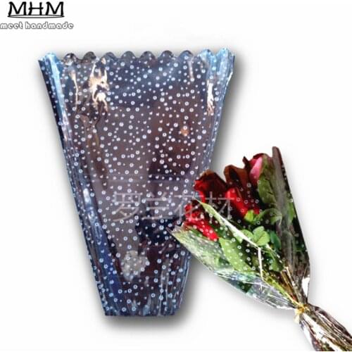 Christmas Gift Flower Wrap Cellophane Bag 50pcs Lucency Solid Color Packing Paper High-grade Flowers Wrapping Paper