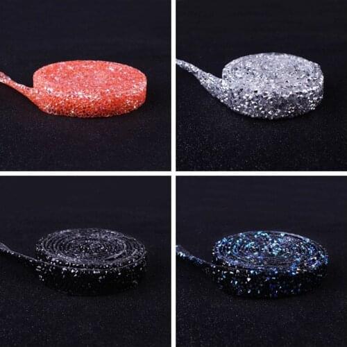 Self-Adhesive Rhinestone Tape Applique Rhinestones For Clothes Rhinestone Applicator/Belt Strass Hotfix Crystal Jewelry Ribbon