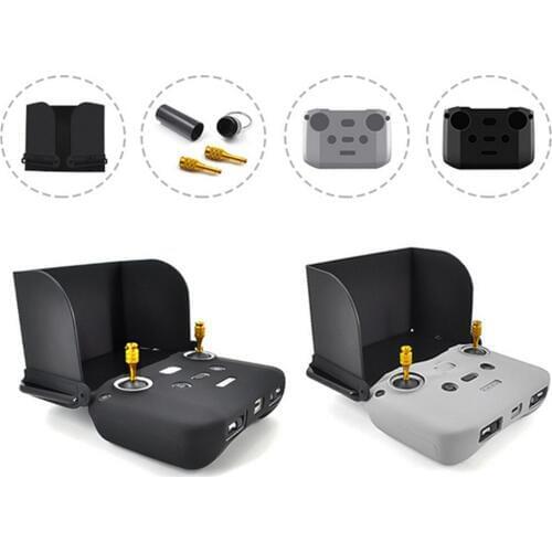 Sun Hood + Metal Joystick + Protective Cover for DJI Mavic Air 2 Drone Accessories Remote Control Case Sun Shade Foldable Hood