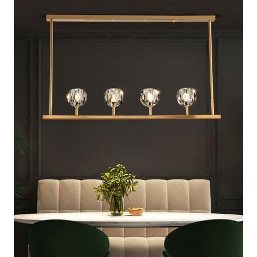 Modern RH Loft Pendant lamp Copper 3 4 5 6 heads Crystal pendant light Living Room Lighting Foyer Suspend Hanging Light PA0275