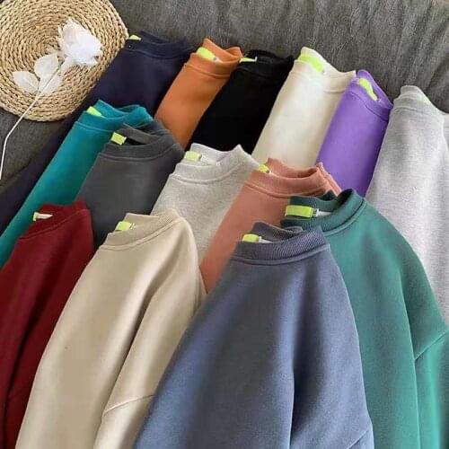 New Mens Hoodies 2021 Spring Male/Women Casual Round collar Hoodies Sweatshirts Mens Solid Color Sweatshirt Tops