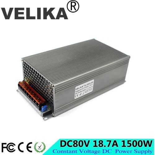 Universal 80V 18.7A 1500W Regulated Switching Power Supply Driver Transformers 110V 220V AC to DC80V SMPS for CNC CCTV Motor DIY