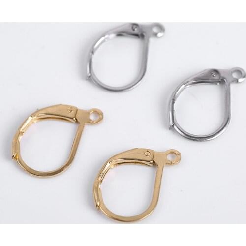 20Pcs/Lot 15*10mm Stainless Steel French Earring Hooks Wire Settings For Jewelry Earrings Making