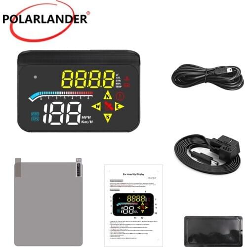 HUD Yellow and White 3.5-Inch Head-up Display (Need to Film) M17 OBD+GPS Dual System Multi-function
