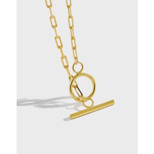 Real 925 Sterling Silver Chains Necklace for Women OT Toggle Chunky Statement Luxury Jewelry Ladies Gifts 2021