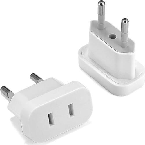 1 pcs US To EU Euro Europe Plug Plug Converter 2 Round Plug AC Converter Travel Adapter American US To EU Electrical Socket