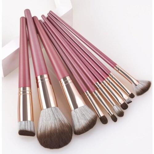 10 Makeup Brushes Foundation Brushes Fan-shaped Brushes Blush Eye Shadow Highlight Suit Shadow Soft Skin-friendly Portable