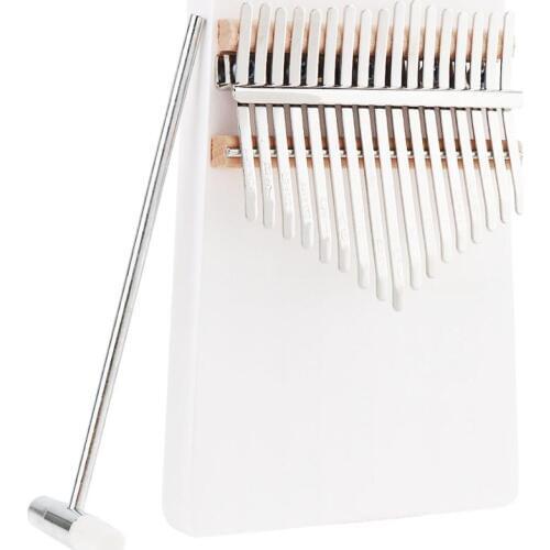 17 Keys Thumb Piano Kalimba Finger Heart Pattern Solid Single Board Pine Mbira Keyboard Musical Instrument with Tuning Hammer