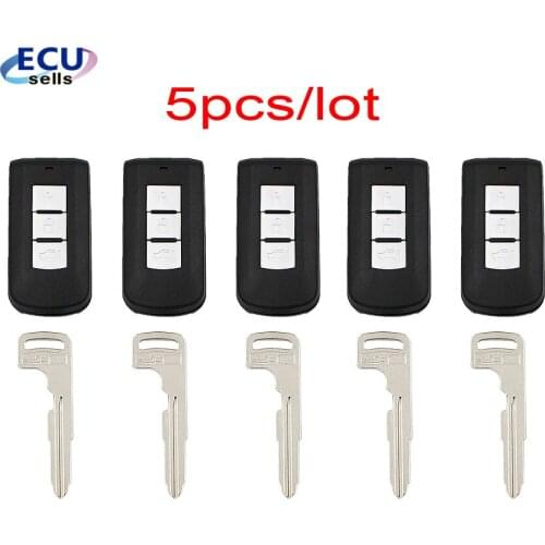5pcs/Lot ，3 Button Smart Remote Key Shell Case Fob for Mitsubishi Lancer Outlander ASX 2008-2016
