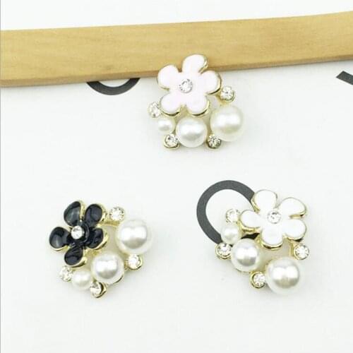50pcs Jewelry Strass Flower Pearl Crystal Rhinestone Button Hairpin Wedding Brides Hair Decor Invitation Bag Shoes Accessories