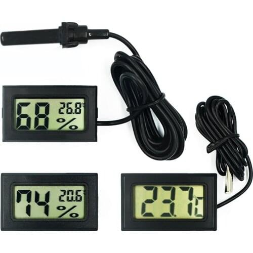 Mini Convenient Digital LCD Thermometer Sensor Hygrometer Gauge Refrigerator Aquarium Monitoring Display Humidity Detector