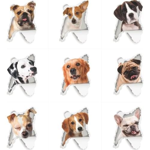 Dawasaru 3D Vivid Dog Car Stickers Waterproof Decal Laptop Truck Motorcycles Auto Accessories Decoration,15cm*10cm