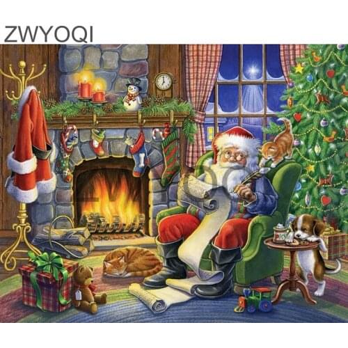 DIY3D Diamond mosaic Santa Claus Full Square Diamond painting Cross stitch Santa Claus Full Round Diamond embroidery Santa Claus
