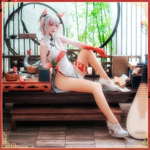 Game Arknights Unfettered Freedom Nian Cosplay Costume Women Sexy Cheongsam Fancy Dress Halloween Carnival Uniforms