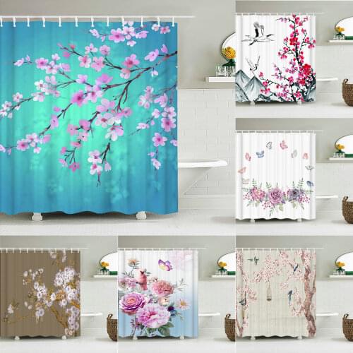 Chinese landscape Ink painting Shower Curtain Waterproof Bathroom Curtain High Quality Polyester Fabric Home Decor With 12 Hook