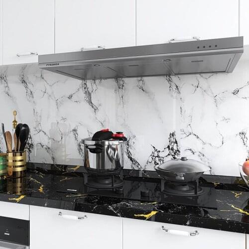 Kitchen Sticker Marble Pattern Vinyl Decorative Wall Waterproof Oilproof Easy Clean Cooking Desktop DIY 2021 New