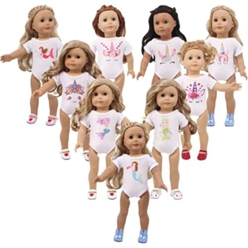 10 Set Doll Swimsuits &Cheer leading Costume Suitable For Summer For 18 Inch &New Born Baby Generation Birthday Girls Toy Gifts