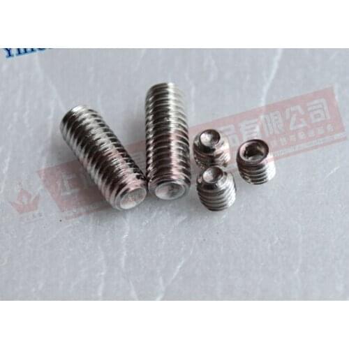 M5*8 304 stainless steel hexagonal screw concave side set include top silk headless screw DIN916 GB80
