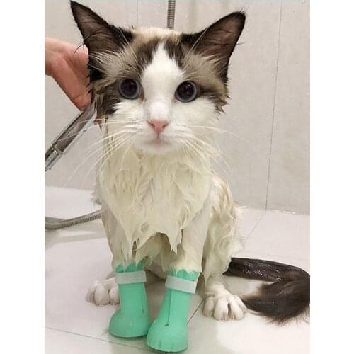 New Anti-biting Bath Washing Cat Claw Cover Cut Nails Foot Cover Pet Paw Protector For Anti-Scratch Cat Shoes Boots Pet Supplies