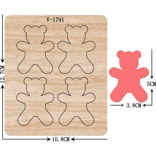 New bear wooden dies cutting dies for scrapbooking Multiple sizes V-1791