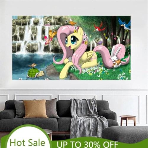 Catoon My Little Pony Poster Magic Rainbow Unicorn Friendship Canvas Painting for Kids Room Print Art Wall Decor Birthday Gift