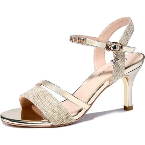 Open-Toe Stiletto Sandals One-Line Buckle Solid Color WomenS Shoes Water Platform WomenS Shoes