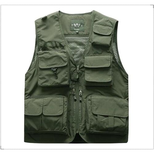 Spring Summer Thin Quick-Dry Tactical Vest Outdoor Sports Photography Multi-pocket Waistcoat Mesh Work Sleeveless Jacket M-4XL