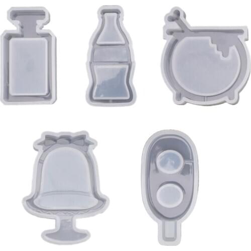 1PC DIY Crystal Epoxy Resin Quicksand Mold Milk Tea Coke Perfume Bottle Silicone Mould Handmade Crafts Jewelry Making Tool