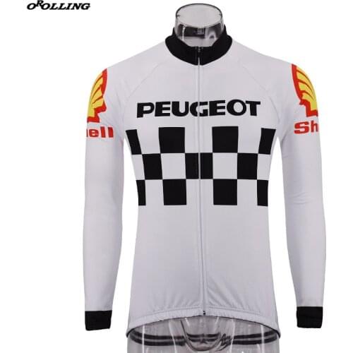 Thin / Winter Thermal Fleece Classic New Retro White Team Long Sleeves Cycling Jerseys Customized Orolling Maillot Multi Choose
