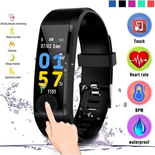 Men Smart Bracelet Heart Rate Sleep Monitoring Sports Fitness Tracker Bluetooth Wearable Device Clock Display Holiday Gift
