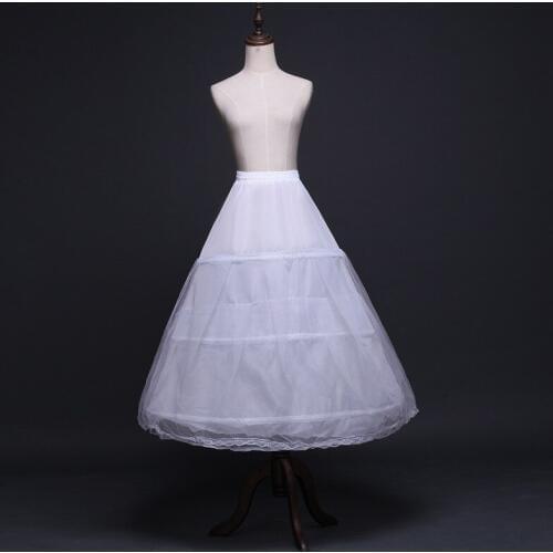 In Stock 3 Hoop Elastic waist Lace Edge Petticoat for wedding dress Wedding Accessories Crinoline Cheap Underskirt For Ball Gown