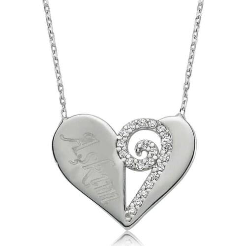 Sterling silver Heart Love Lady 'S Necklace