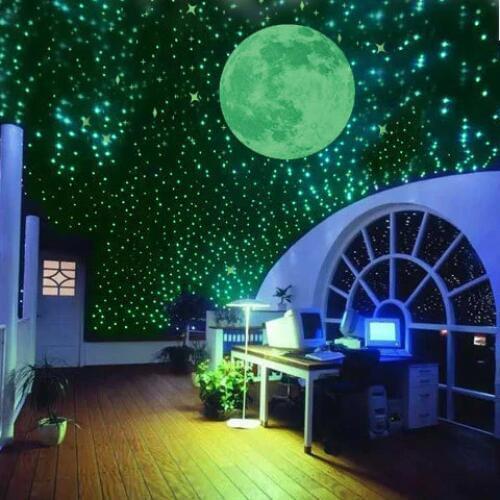 100 pc/pack Night luminous Stars Fluorescent 3D Wall Stickers Childrens Bedroom Stickers Glow In The Dark Stars