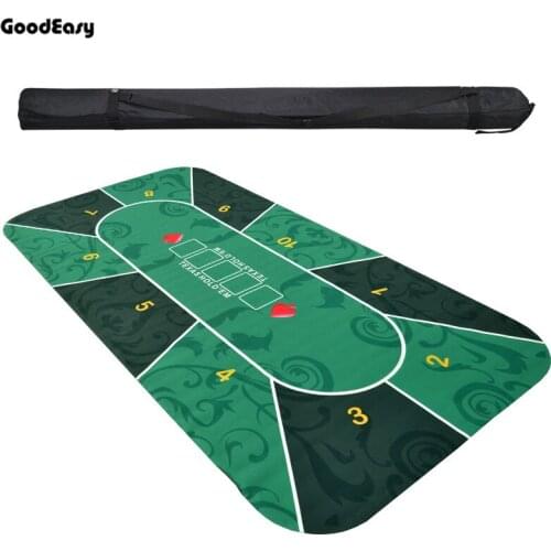 2.4m Deluxe Suede Rubber Texas Hold'em Poker Tablecloth with Flower Pattern Casino Poker Set Board Game Mat Poker Accessory