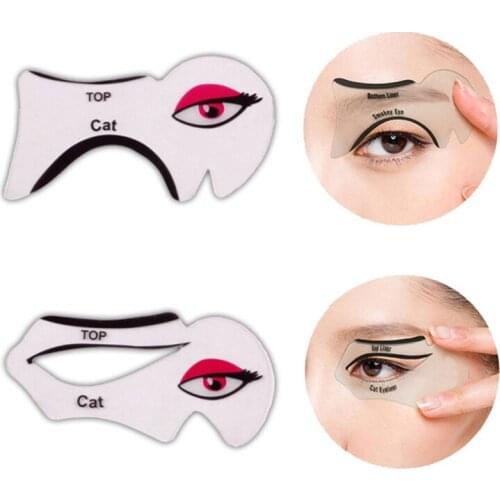 2pcs/lot Eyeliner Stencil Kit Model for Eyebrows guide template Shaping Maquiagem eye shadow frames card makeup Eye Brow tools