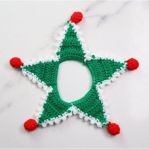 2021 Christmas Gift Pet Cat Dog Scarf Decoration Saliva Towel Christmas Tree Five-pointed Star Bib Collars Cat Accessories Pet