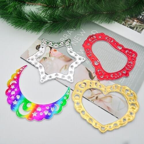 4PCS Christmas Tree Pendant Heart-shaped Moon Bell Star-shaped Christmas Ornaments Childrens Toys Wedding Party DIY Decoration