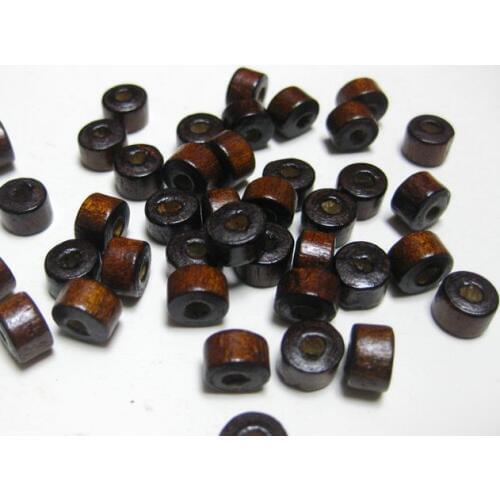500 Brown 7X6mm Column Heishi Wood Beads~Wooden