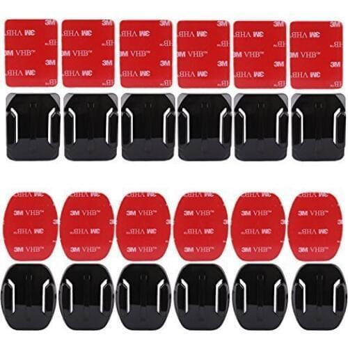 6pcs Flat +6pcs Curved 3M Adhesive Mounts accessories FOR GOPRO HERO 3 4 5 6 7 + Hero Session