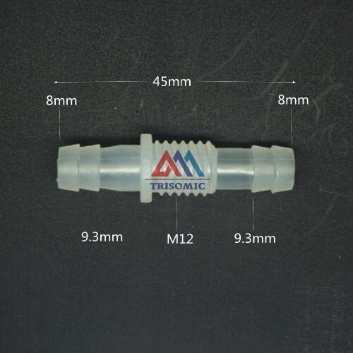 8mm-M12-8mm Straight Reducing Connector Plastic Fitting Barbed Reducing Connector Metric Material PP